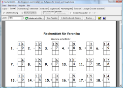 wysiwyg-Hauptfenster des Rechenblatt-Programms wysiwyg-Hauptfenster des Rechenblatt-Programms